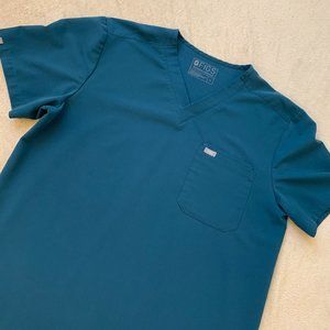 FIGS Men's Caribbean Blue Leon Scrub Top